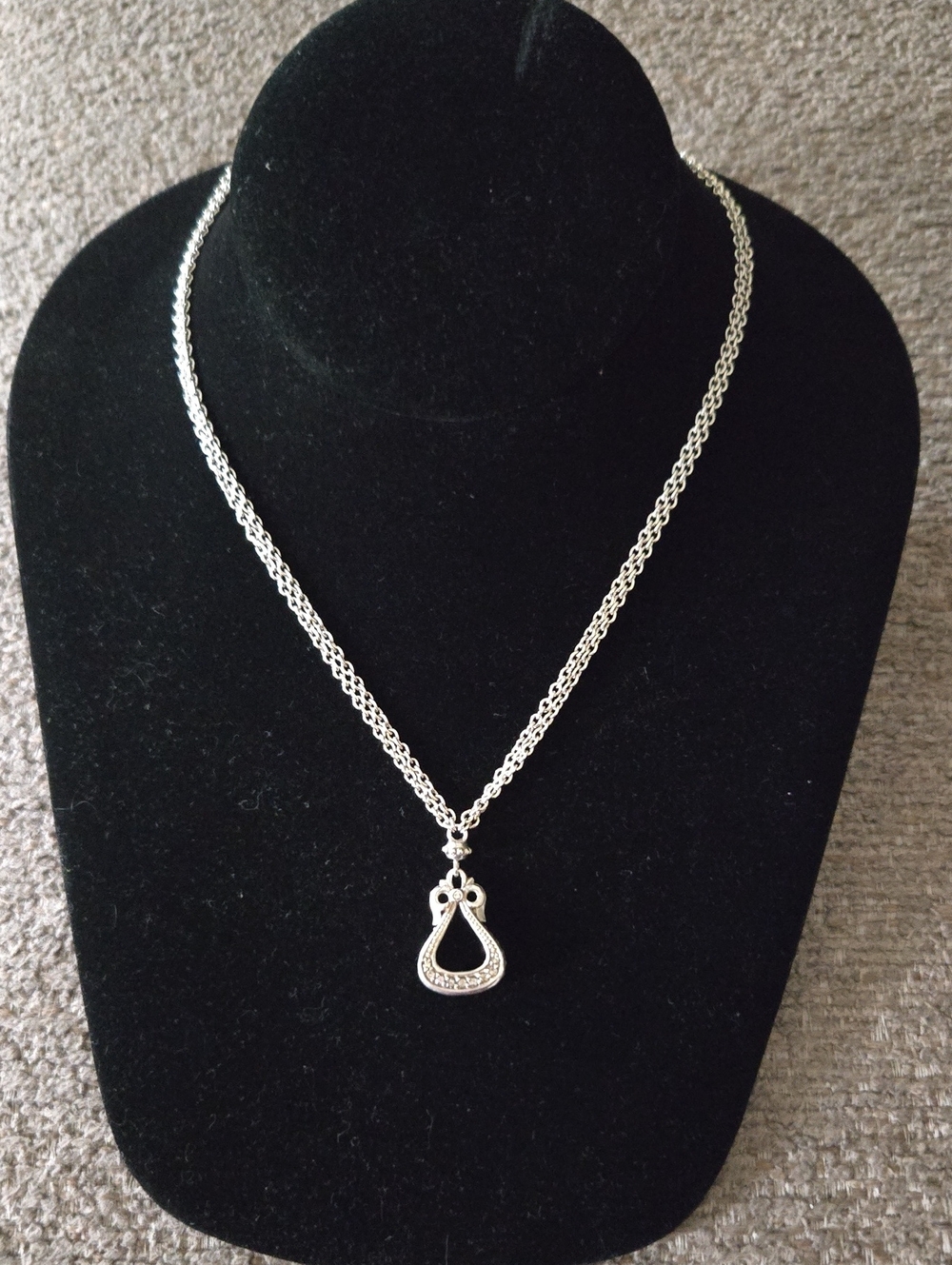 925 Scott Key Vermeil 18"Guardian Necklace White Sapphire.
